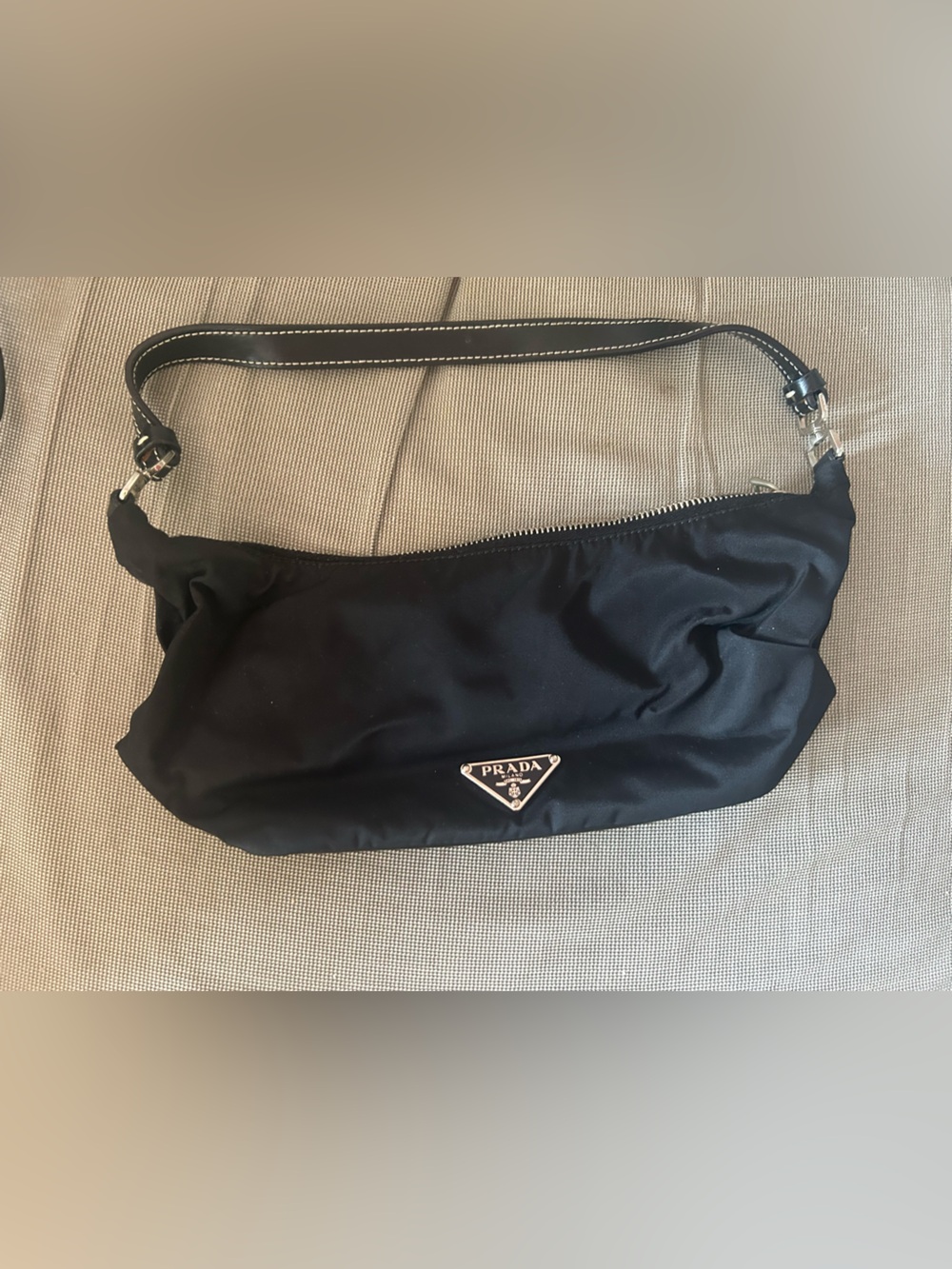 Prada Black Nylon Belt Bag with Logo Triangle